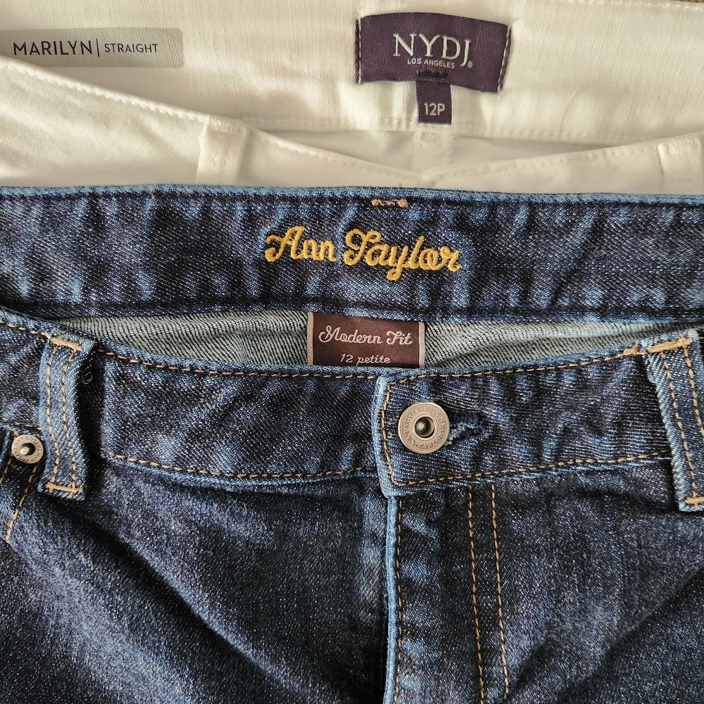 2 Denim Jeans For 1 Price: Ann Taylor Dark Blue and NYDJ white